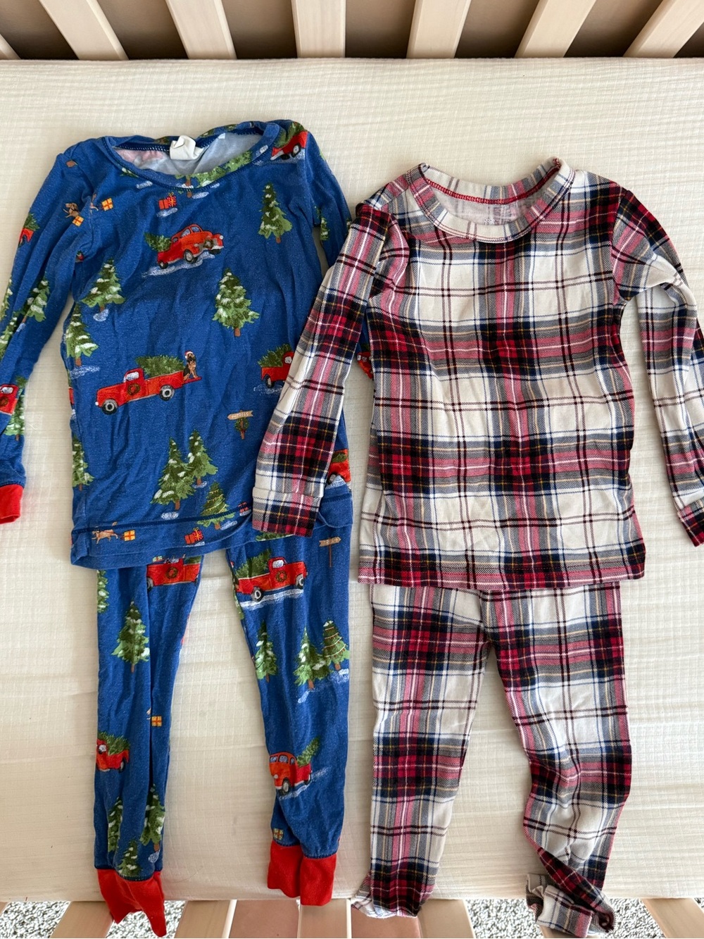 Tullabee Baby Gap Boys Christmas Pajama Bundle- Trucks & plaid Pajama Sets- GUC